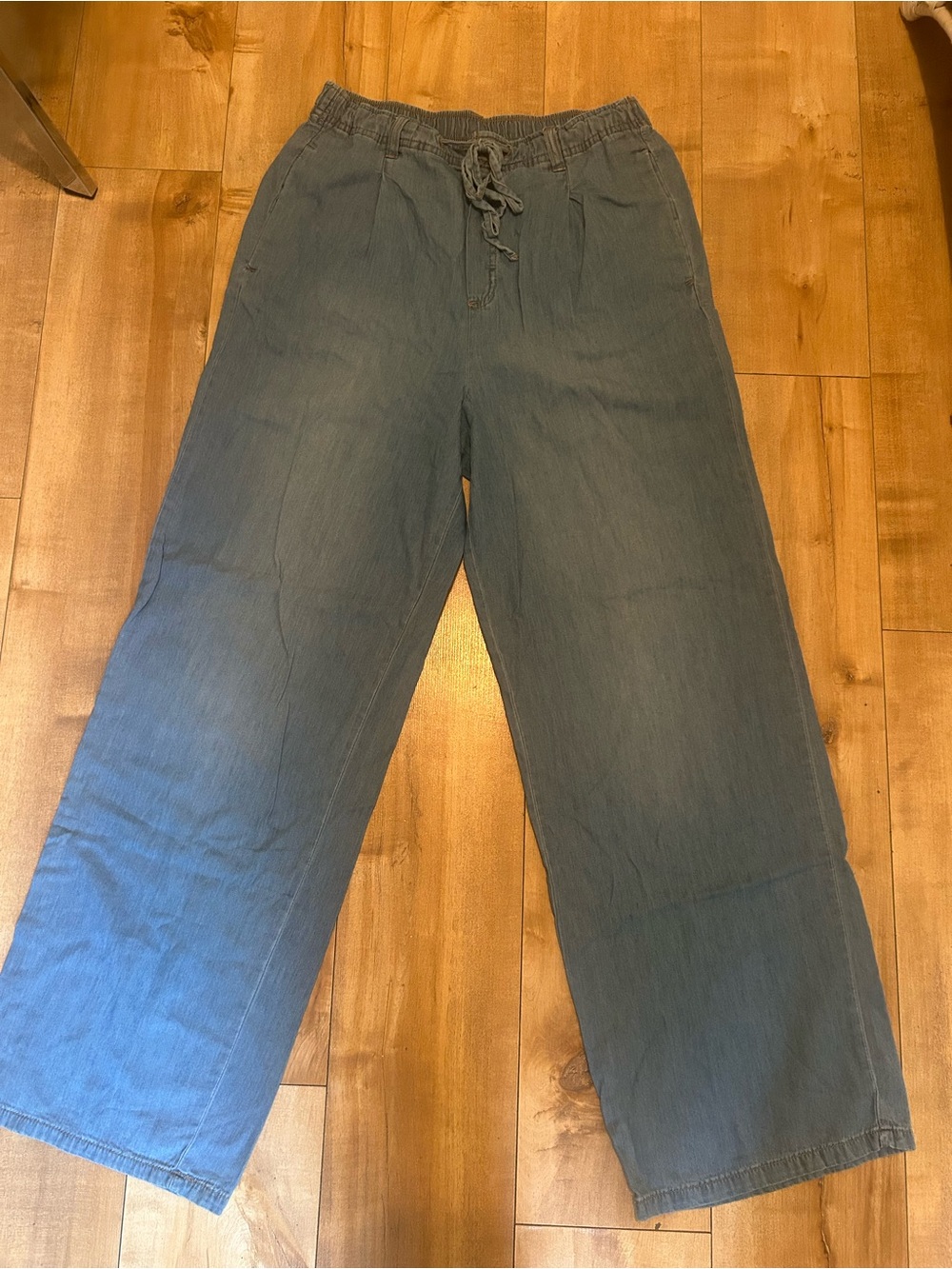 Joe Fresh Chambray Wide Leg Pants - Size Medium